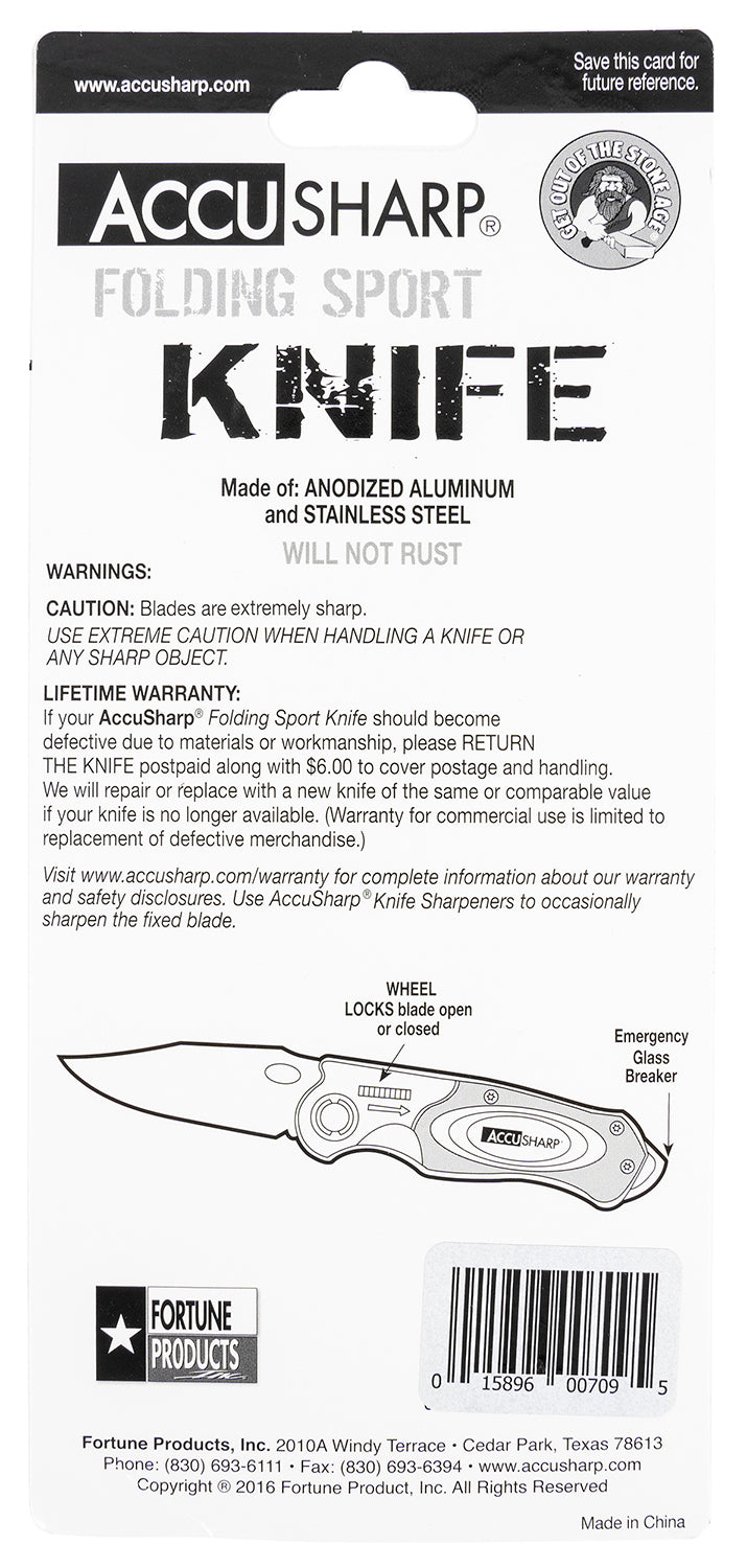 FPI 709C  ACCUSHARP FOLDING SPORT KNIFE BLZ ORG