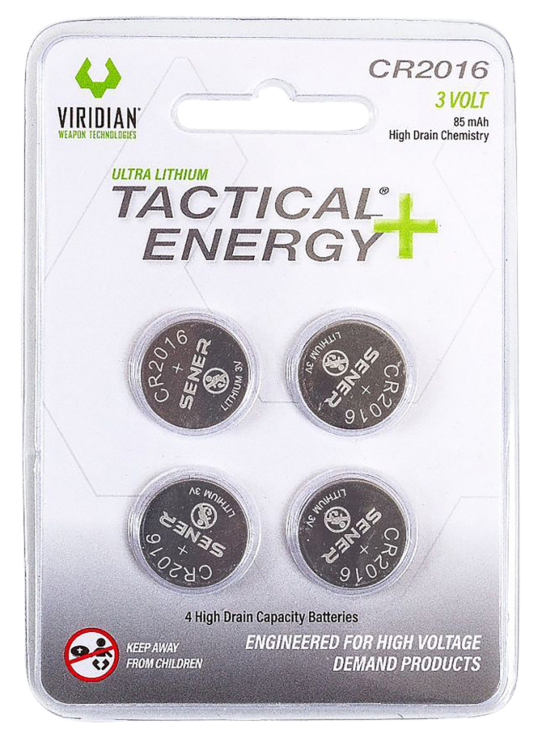 VIR 350-0013  TACTICAL ENERGY CR2016 LITH BATT 4PK